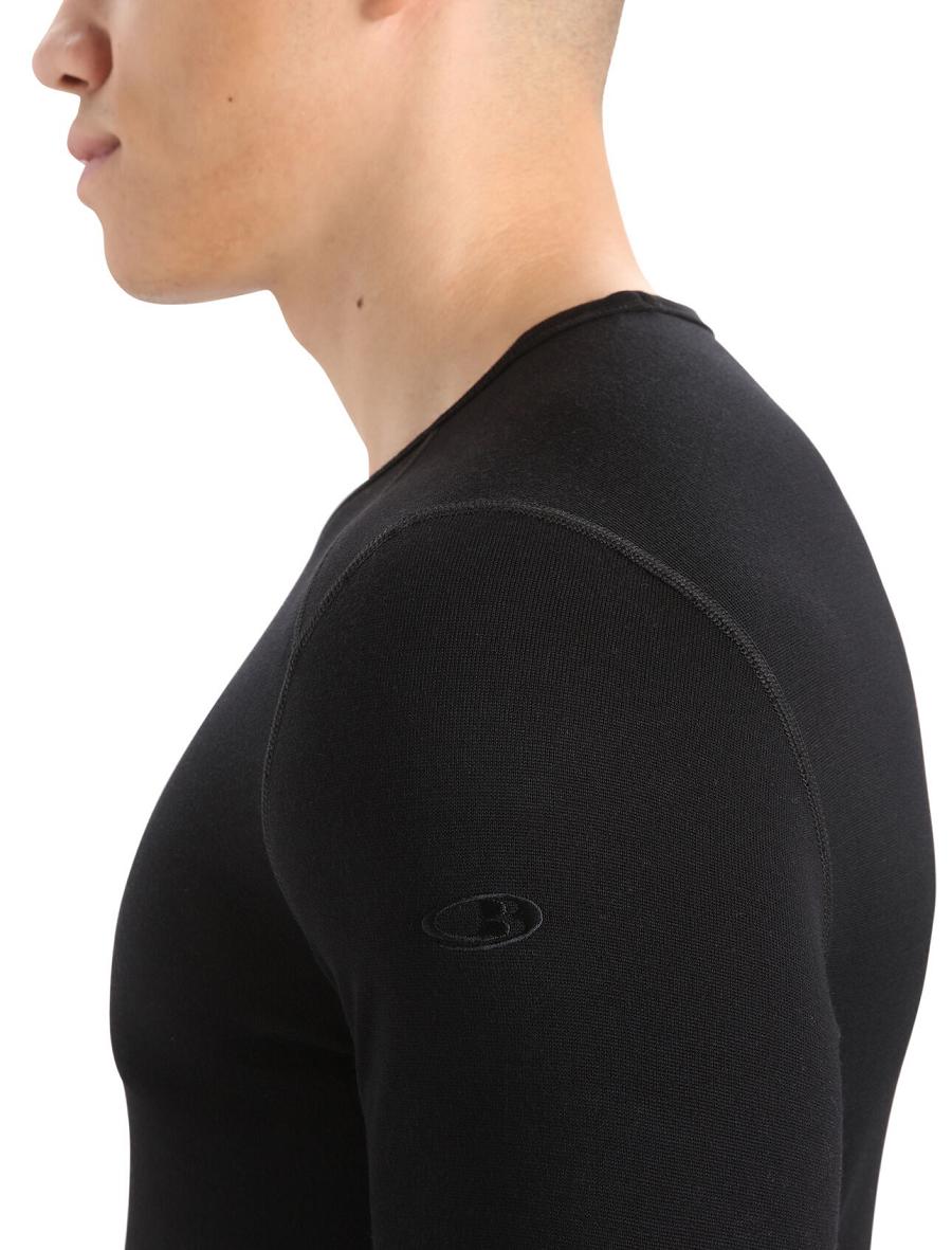 Base Layers Icebreaker Merino 260 Tech Long Sleeve Crewe Thermal Top Męskie Czarne | PL 1549QMAZ